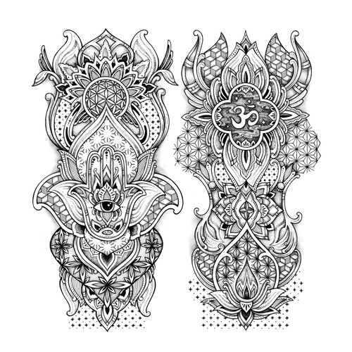 Sleeve design with the title 'Hamsa Hand '