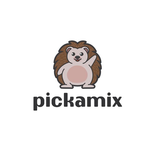 Hedgehog design with the title 'pickamix'