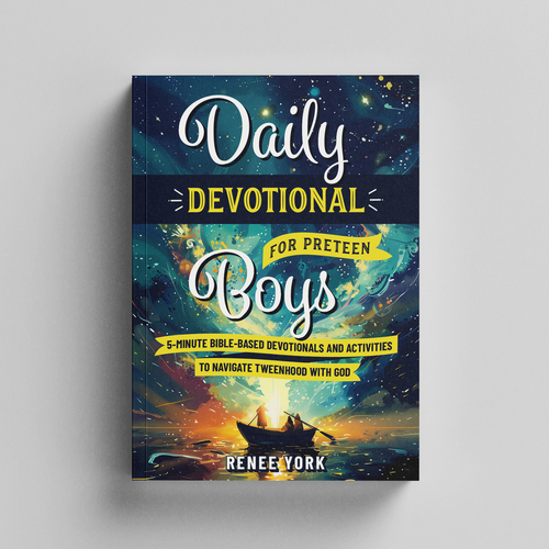Devotional book cover with the title 'Daily Devotional for Preteen Boys'