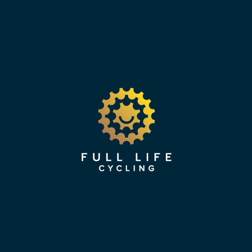 Gear design with the title 'full life cycling logo and brand guidelines'