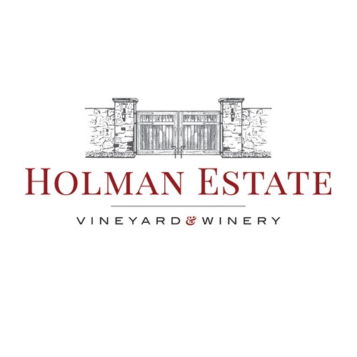 Winery logo with the title 'Holman Estate a Winery and Vineyard Logo'