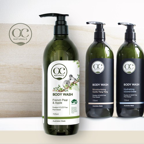 Zoo design with the title 'Aussiw Body Washes Label Design Finalist'