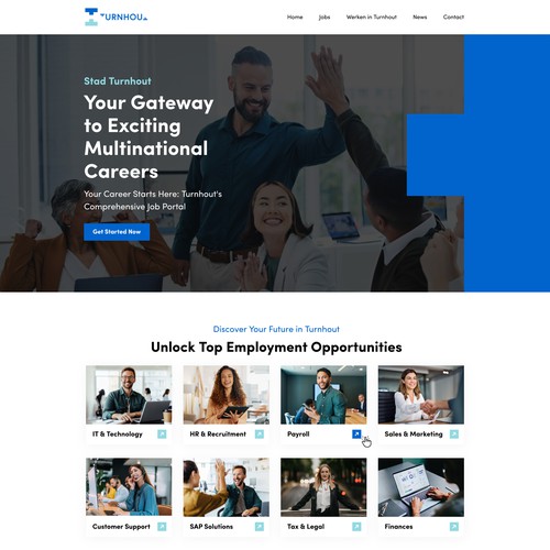 Community website with the title 'Stad Turnhout - Website Design'