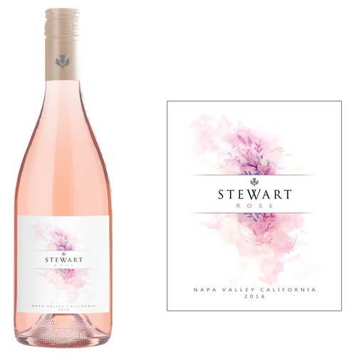 Pink label with the title 'Rosé Wine Bottle Label'
