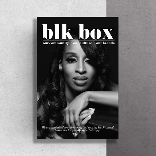 Afro design with the title 'blk box'