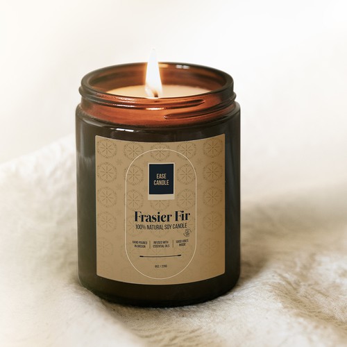 Candle label with the title 'Earthy, luxurious candle label'