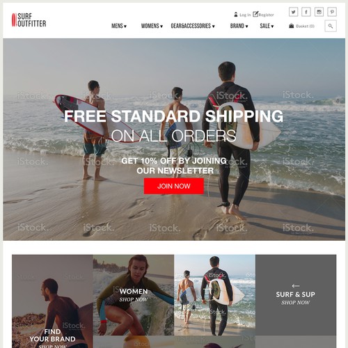 Retail website with the title 'Home Page Design'