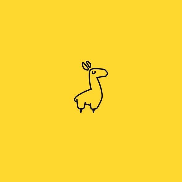 Llama design with the title 'Logo design'