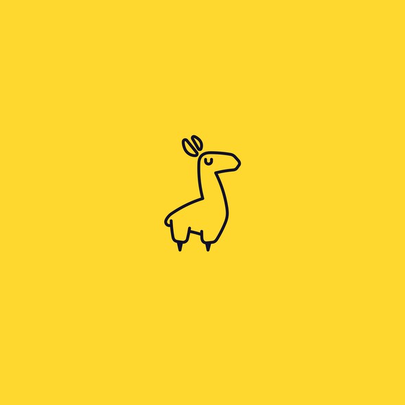 Llama logo with the title 'Logo design'