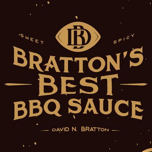 Sauce label with the title 'Bratton's Best BBQ'