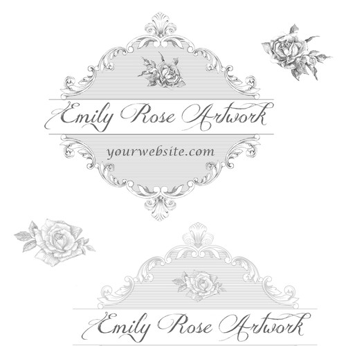 Rose artwork with the title 'Emblem Logo'