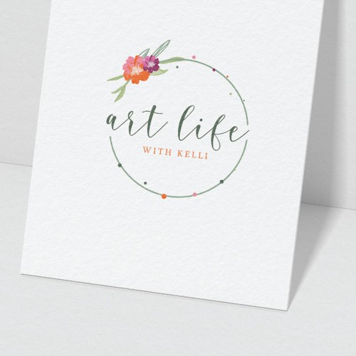 Artistic brand with the title 'Art Instructor Logo- Symbol of art/transformation/life'