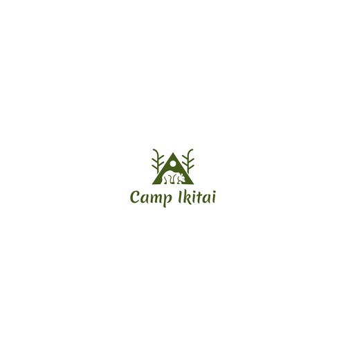 Tent logo with the title 'logo camp ikitai'