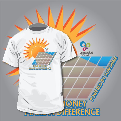 Environment t-shirt with the title 'Namaste Solar Concept 2'