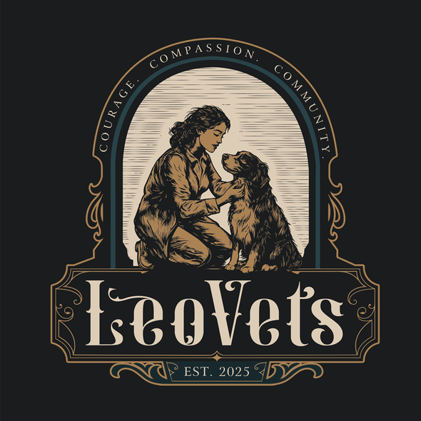 Detailed logo with the title 'Leo Vets'