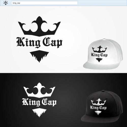 Cocoa logo with the title 'Logo expressiva baseada em rei para marca de bonés.'