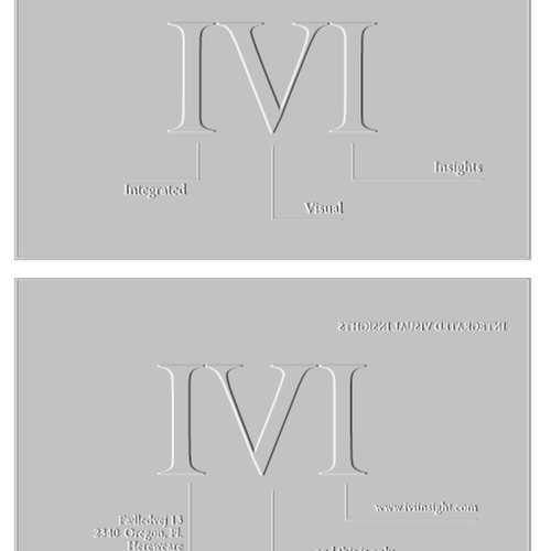 Insight design with the title 'Help IVI with a new logo and business card'
