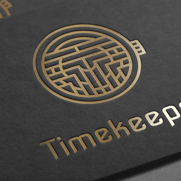 Art Deco design with the title 'Timekeeper logo'