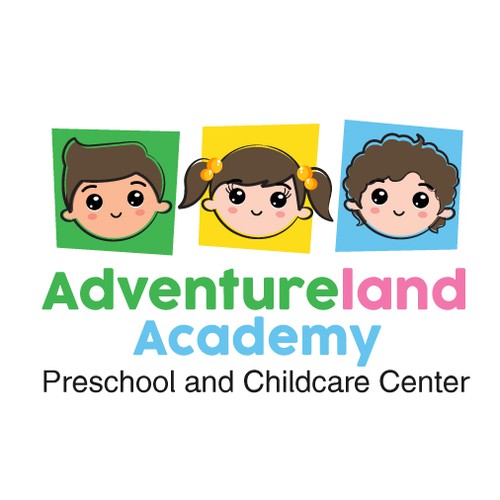 Preschool logo with the title 'Adventureland Academy Logo'