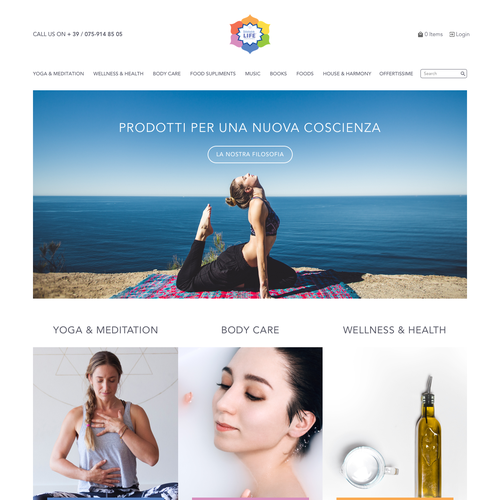 Yoga website with the title 'Web page design'
