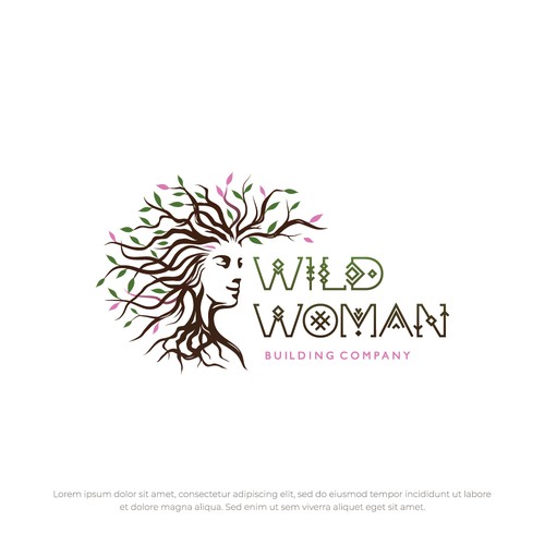 Tree root logo with the title 'Wild Woman'
