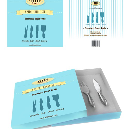 Kitchen packaging with the title 'Package for Cheese Tool Set Product'