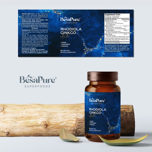 Pharmaceutical packaging with the title 'Premium Design For Health Supplement'