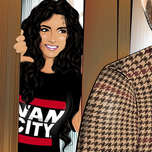 Drawing design with the title 'Anniversary illustration'