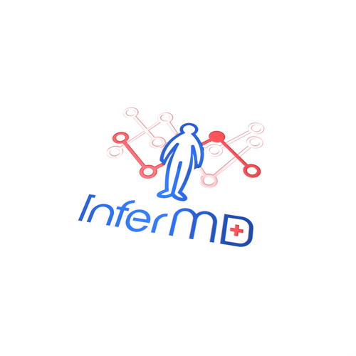 Human figure logo with the title 'Logo concept for the medical analytics company'