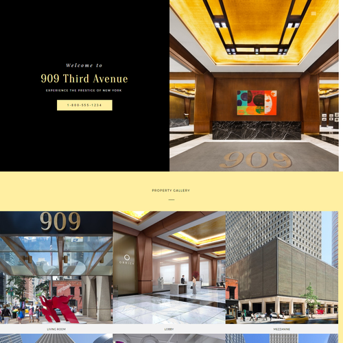 Gold website with the title 'Proposal for Elegant Real Estate Website'