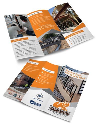 Steel design with the title 'Brochure Design for GAROLEN STEEL'