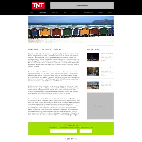 Magazine website with the title 'TNT Magazine'