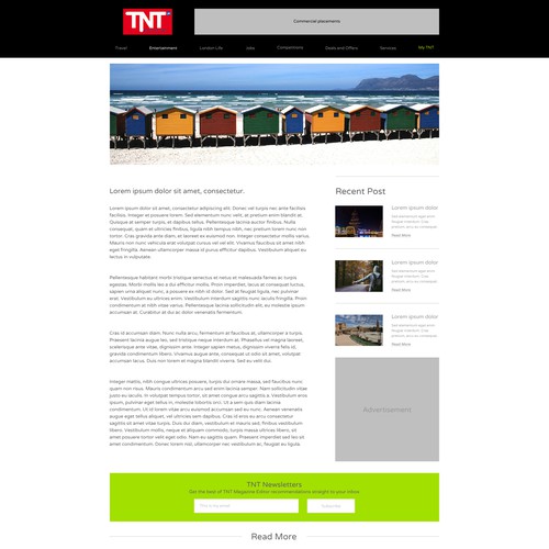 Tourism website with the title 'TNT Magazine'