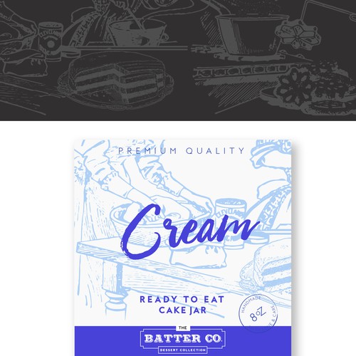Cream label with the title 'dessert jar labels'