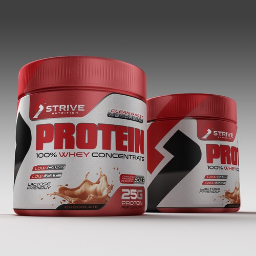 Sports label with the title 'protein'