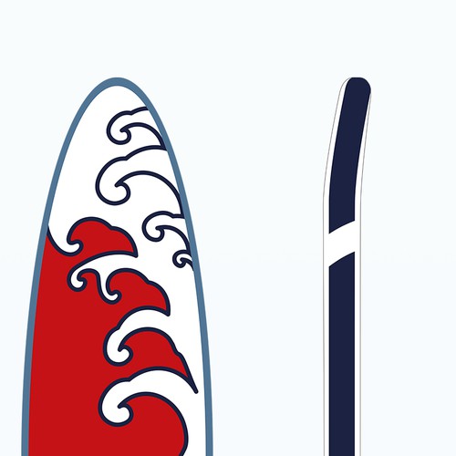 Japanese artwork with the title 'Japan inspired Vector Paddle Board'
