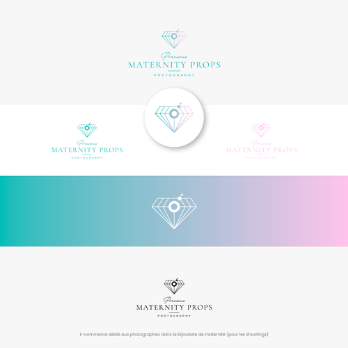 Blue and pink logo with the title 'Logo Precious Maternity Props'