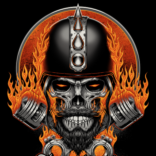 Skull t-shirt with the title '+++Shirt Design for Racer/Biker/Tuner "GASOLINE BANDIT"+++'