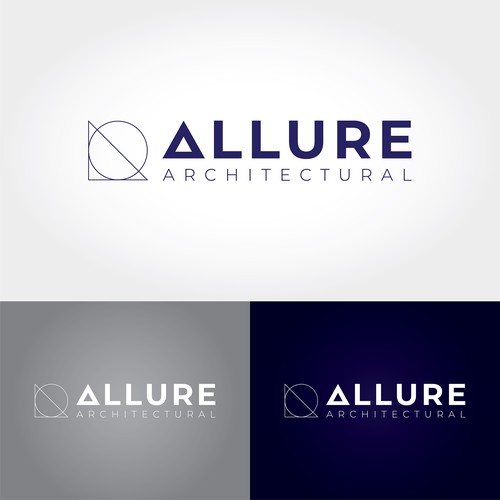Royal blue logo with the title 'Logo concept for an architectural lighting company'