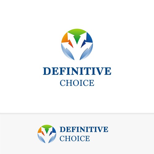 Arrow down logo with the title 'logo concept'