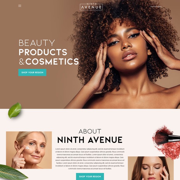 Retail website with the title 'Global Cosmetics Retail Brand'