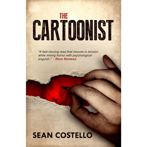 Horror book cover with the title 'book cover "The Cartoonist"'