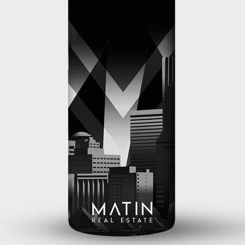 Art Deco design with the title 'Lux Travel Mug'