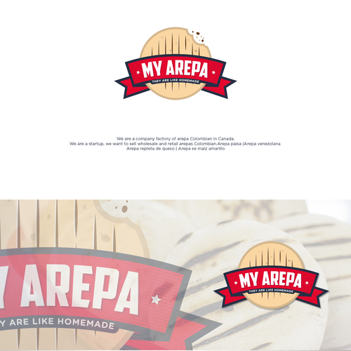 Flag logo with the title 'Logo concept for MY AREPA'