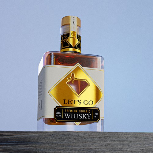 Whiskey label with the title 'Premium Whisky Label'