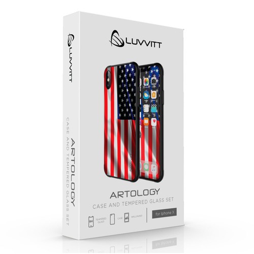 Phone case design with the title 'Phone Case and Glass Set design'