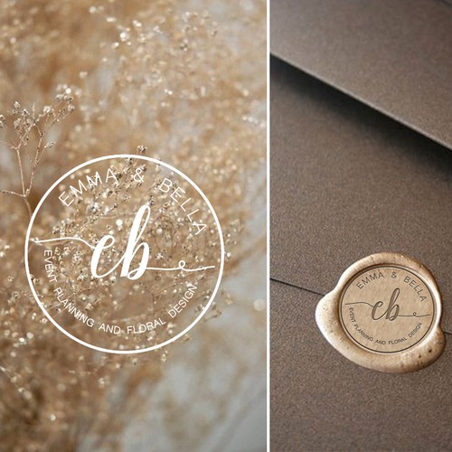 Flower logo with the title 'Emma & Bella Event Planning & Floral Design'