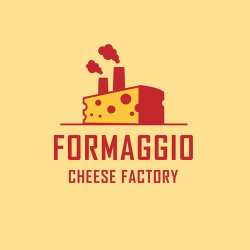 Factory design with the title 'Cheese Factory Logo Design'