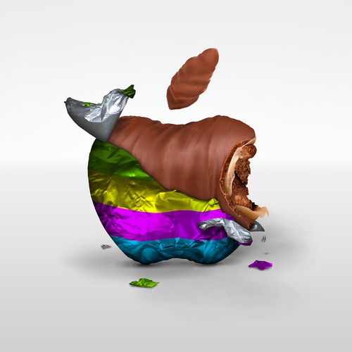 Apple illustration with the title 'Apple candy'