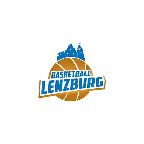 Orange brand with the title 'Logo Design for Lenzburg Basketball Team'